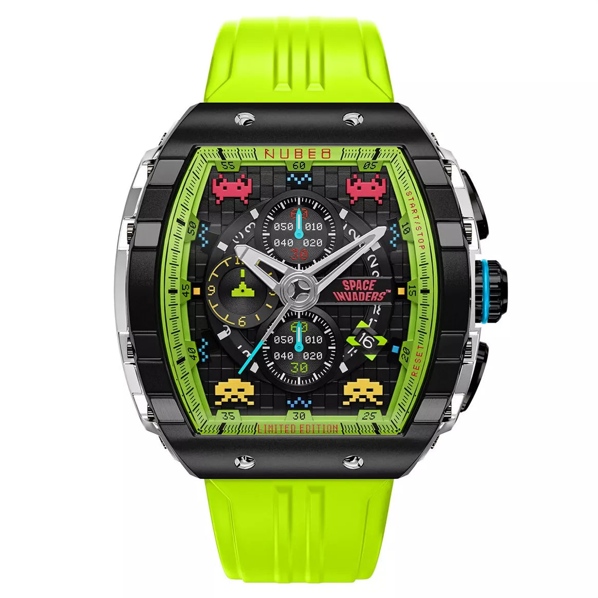 NUBEO – MAGELLAN CHRONOGRAPH SPACE INVADERS LIMITED EDITION – NB-6024-SI – Montre homme – Mouvement japonais quartz chronograph