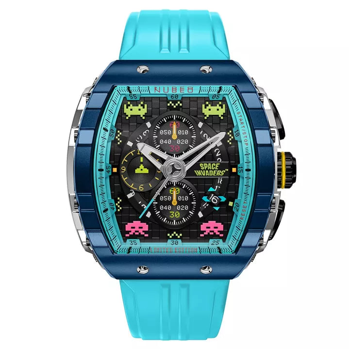 NUBEO – MAGELLAN CHRONOGRAPH SPACE INVADERS LIMITED EDITION – NB-6024-SI – Montre homme – Mouvement japonais quartz chronograph