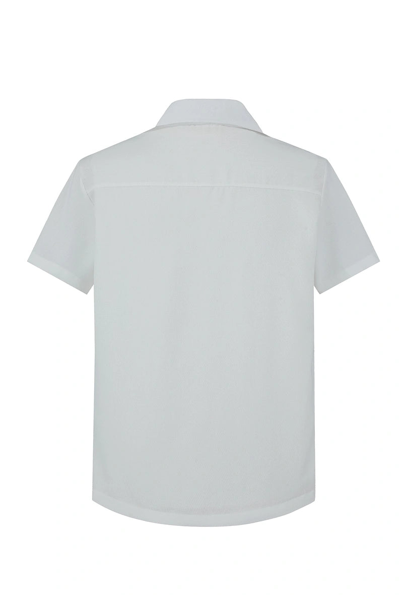Chemise unie manches courtes bi-matiere