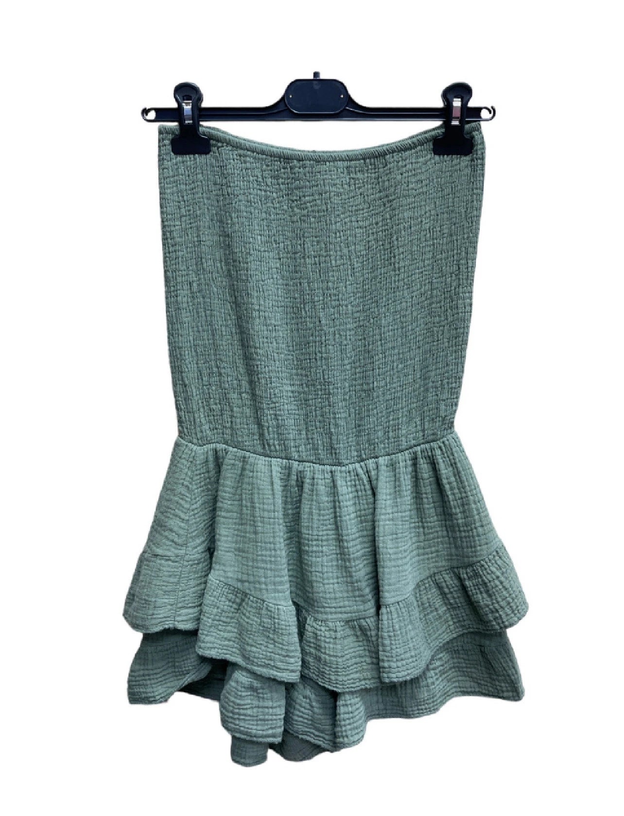 Combishort effet jupe bustier en gaze de coton