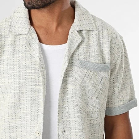 ensemble chemise short vert texturé