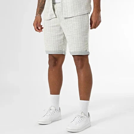 ensemble chemise short vert texturé