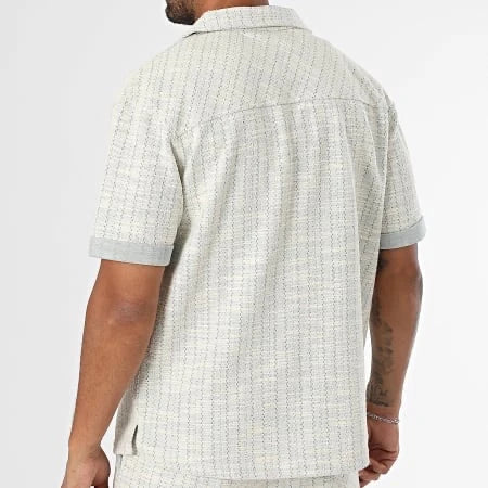 ensemble chemise short vert texturé