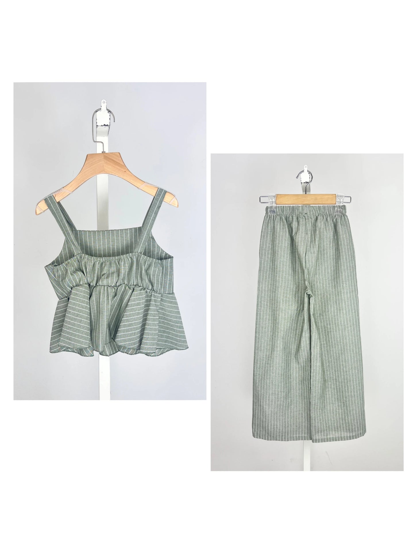 Ensemble en coton à rayures pour fille