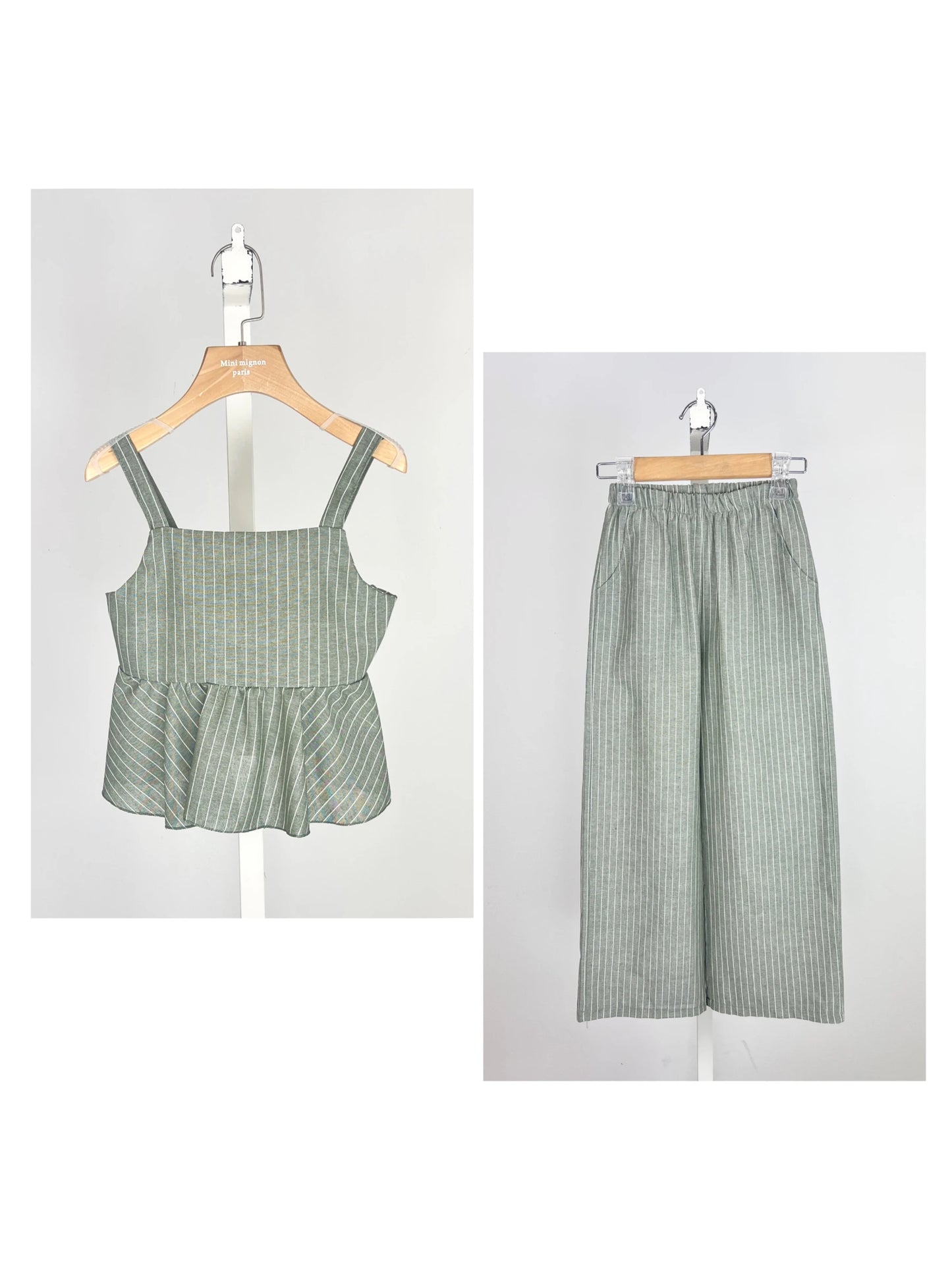 Ensemble en coton à rayures pour fille