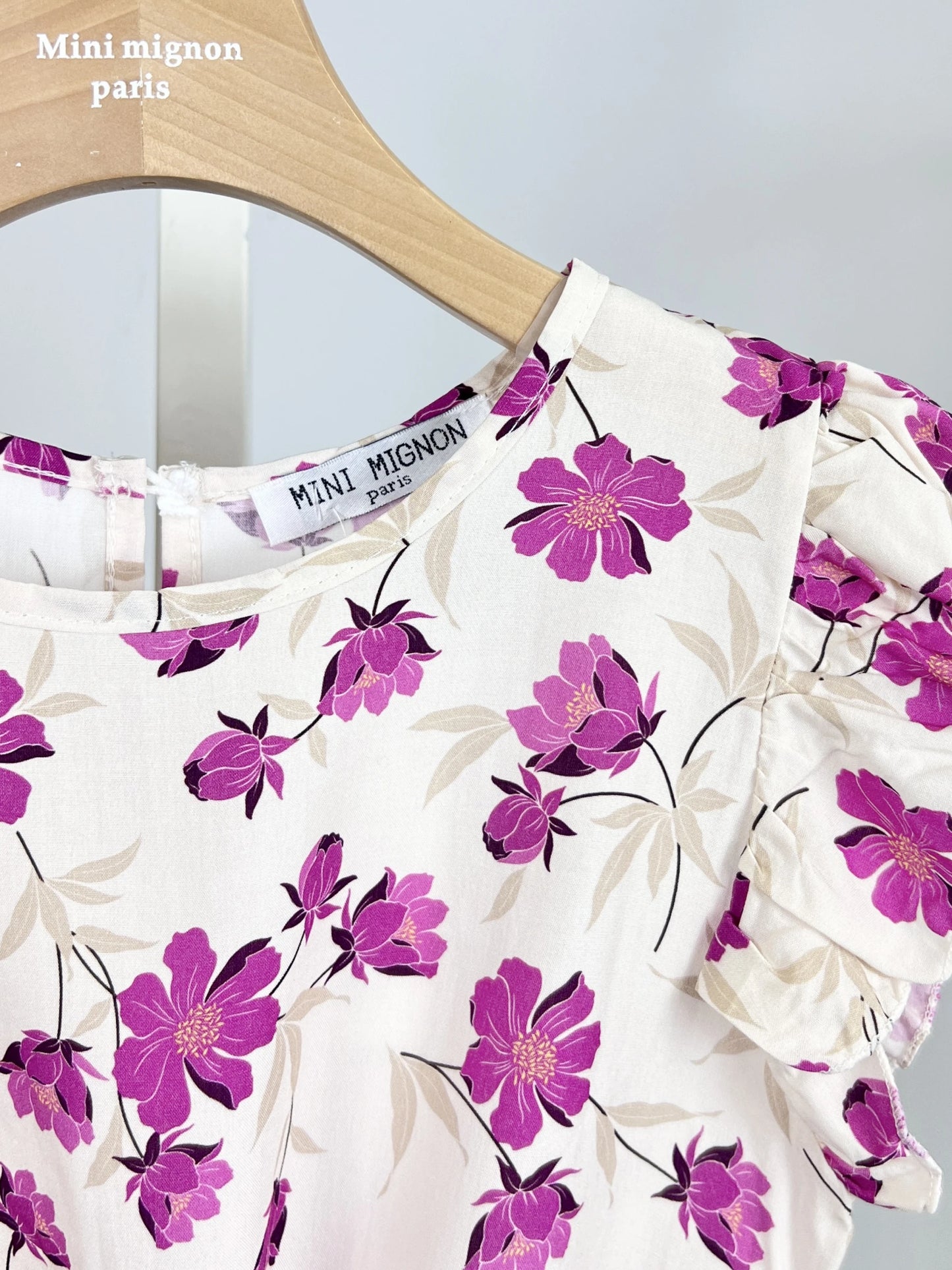 Ensemble top fleuri et short en coton pour fille