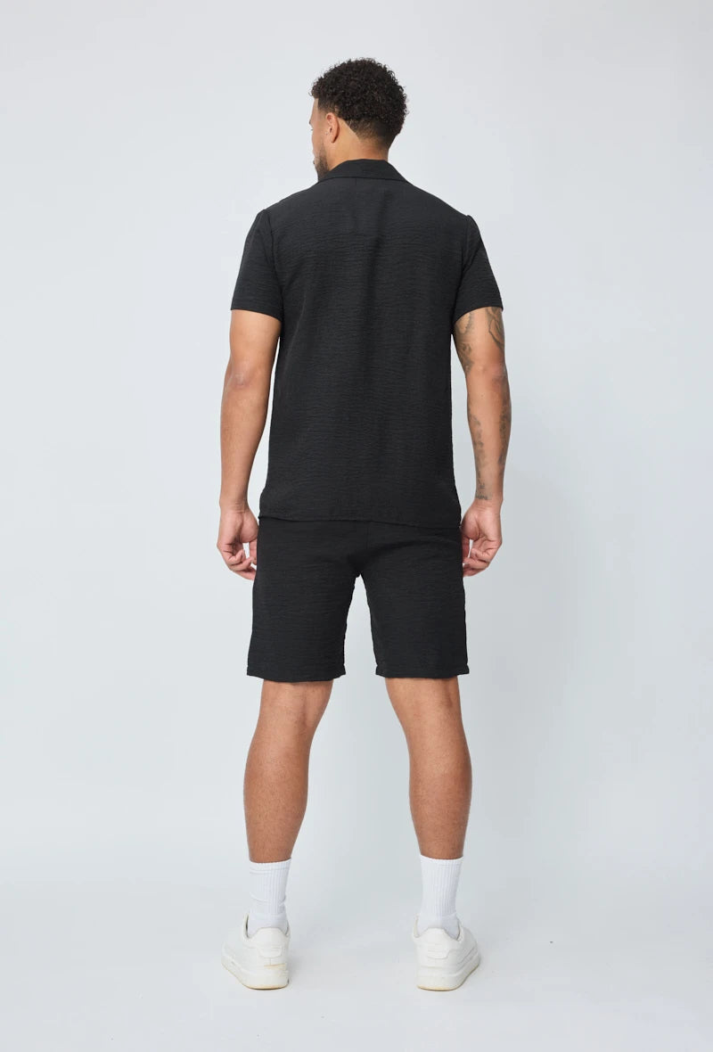 Ensemble uni chemise manches courtes avec short