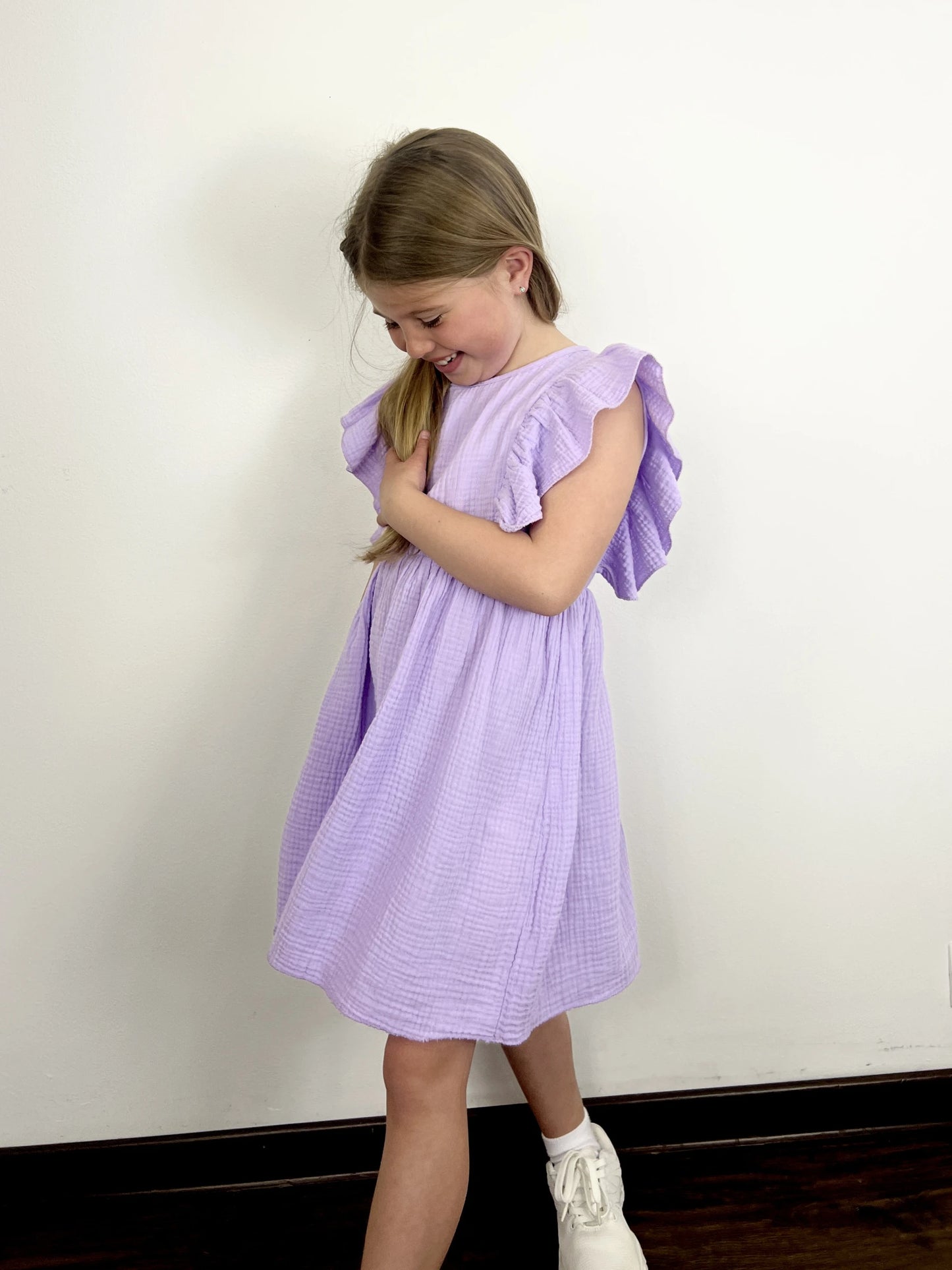 Robe en gaze de coton à volants pour fille