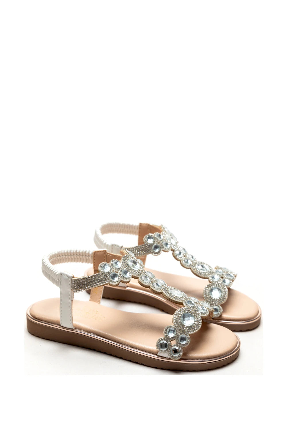 Sandales été enfants à strass multicolore
