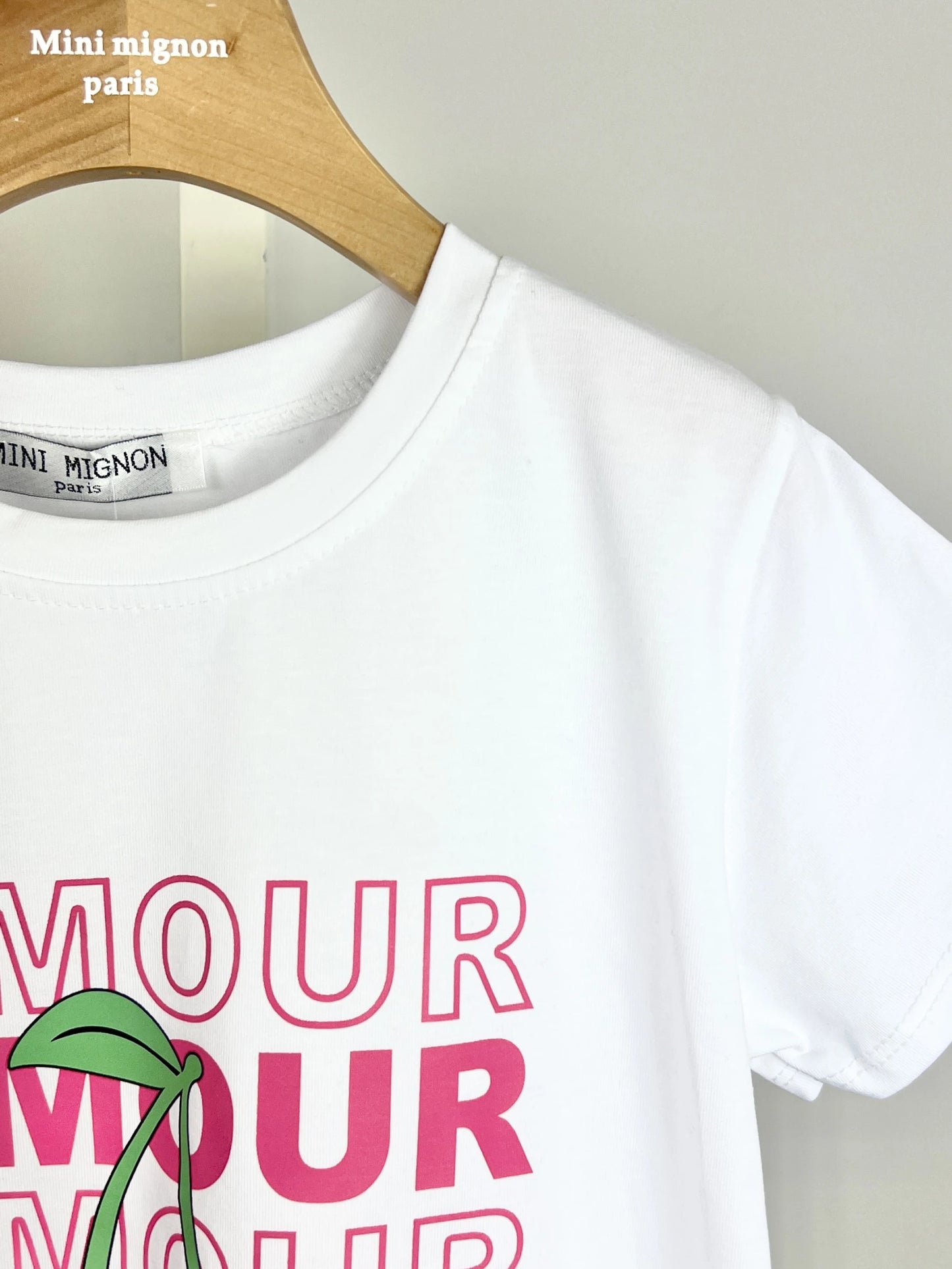 T-shirt en coton avec imprimés citron, cerise et croissant pour fille