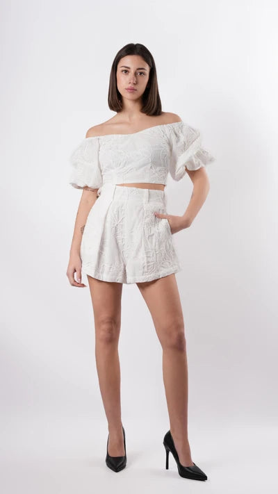 TOP A SPALLE RICAMO