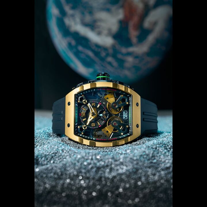NUBEO – MAGELLAN DOUBLE BARREL AUTOMATIC – NB-6100 – Montre homme – Mouvement japonais automatique avec cœur ouvert