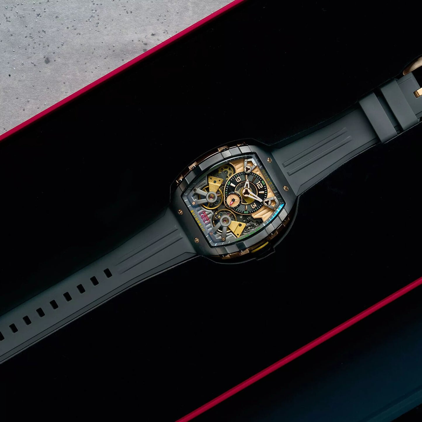 NUBEO – MAGELLAN DOUBLE BARREL AUTOMATIC – NB-6100 – Montre homme – Mouvement japonais automatique avec cœur ouvert