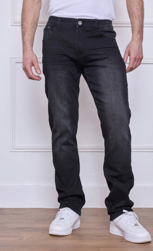 Jeans Homme Coupe Régular - Noir délavé