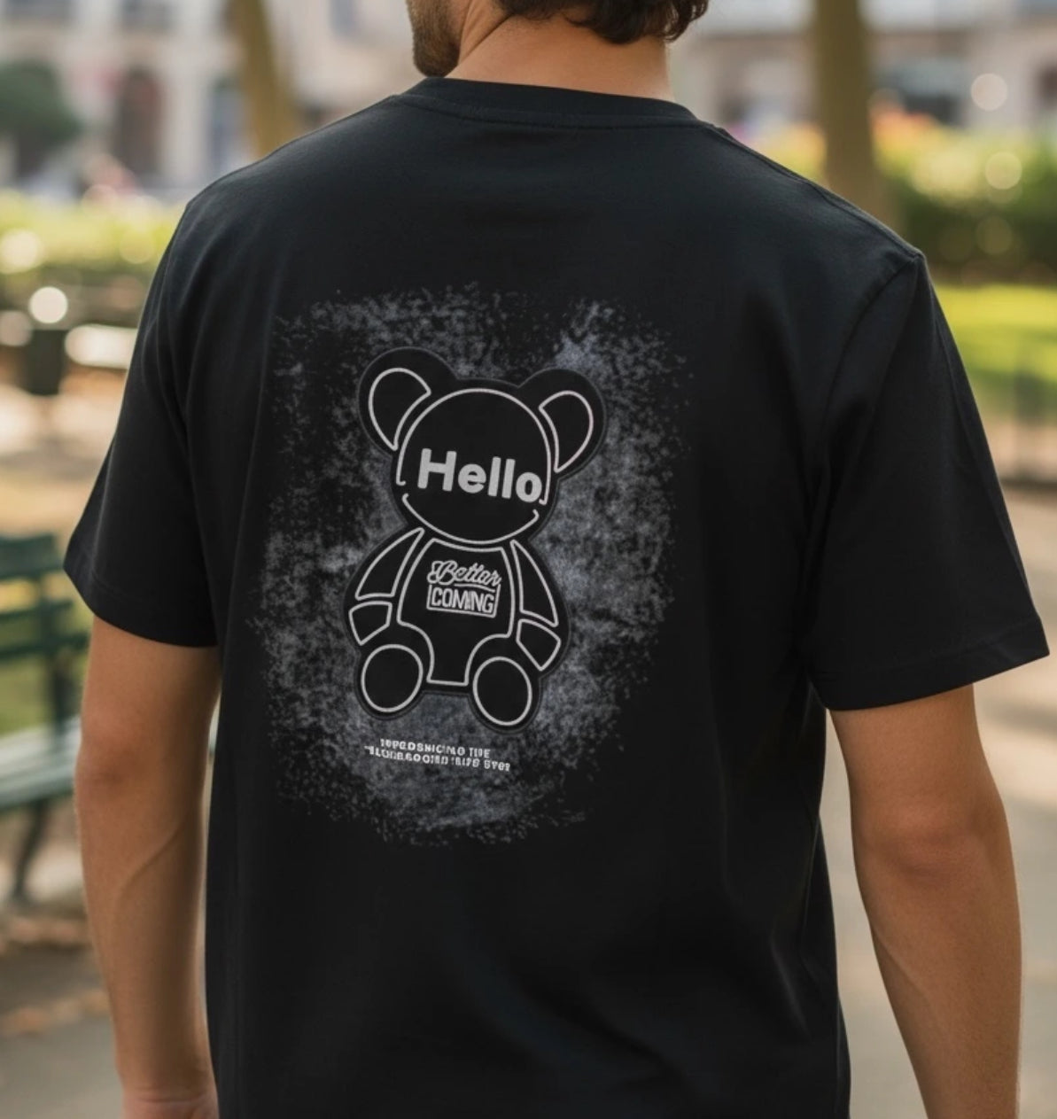 T-shirt 100%coton épais , broderie devant et derrière