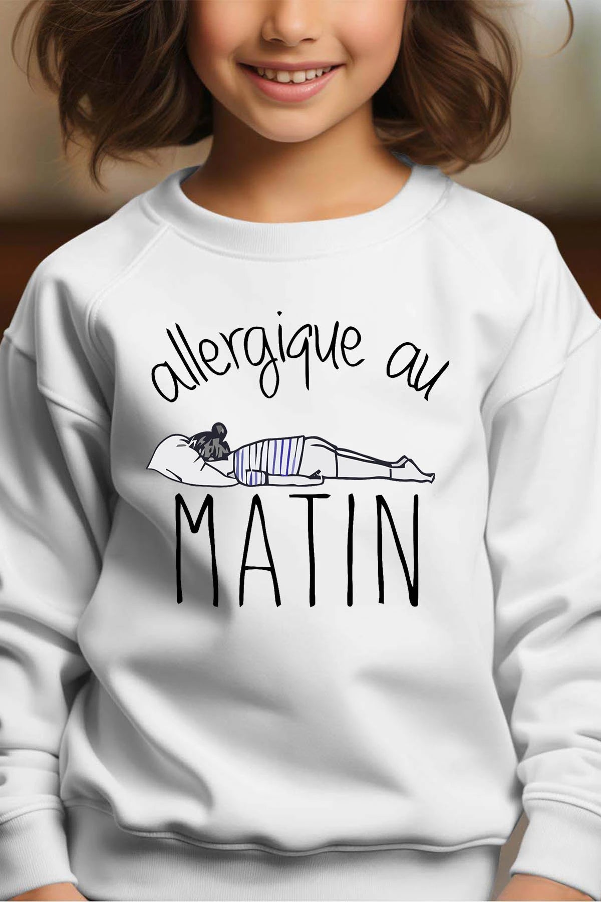 allergique matin - Sweat Col Rond Fille
