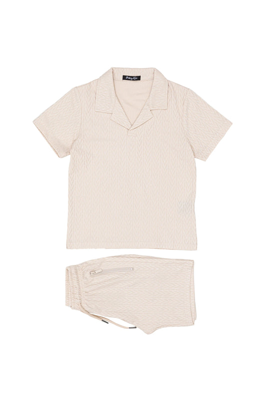 Ensemble à motifs relief top et short