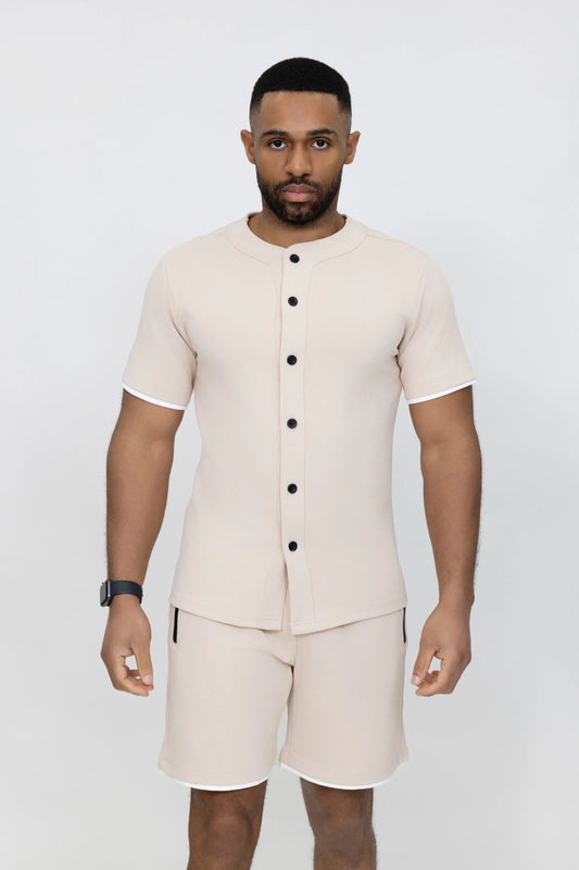 Ensemble chemise short sans col