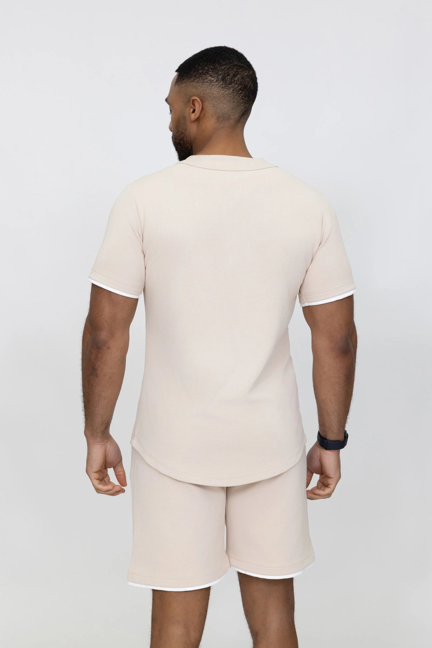 Ensemble chemise short sans col