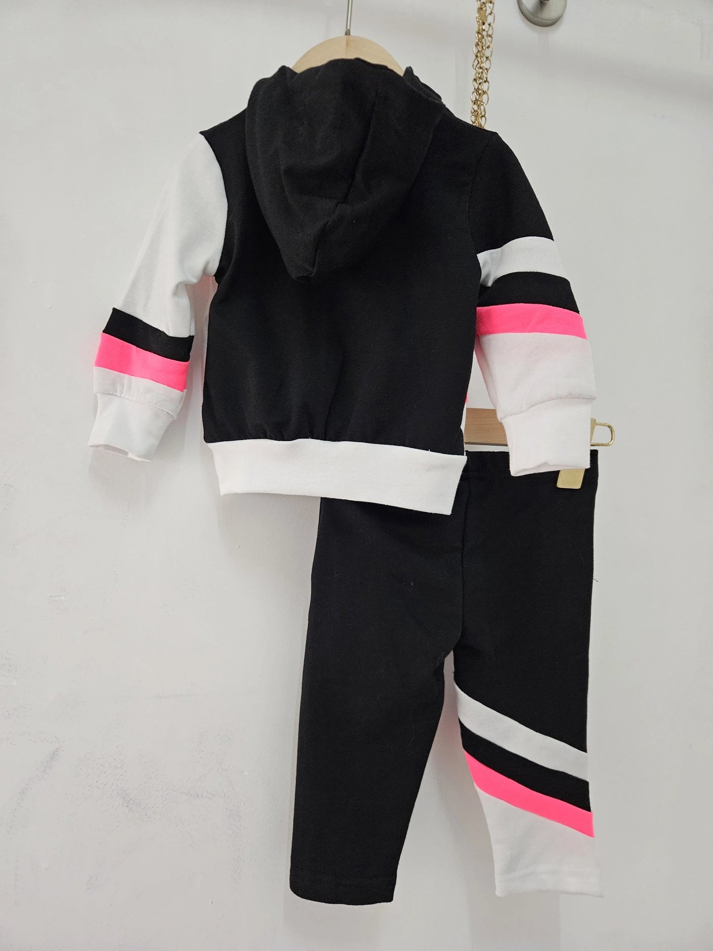 Ensemble Sweat A Capuche Et Jogging Avec Bandes Rayures Sport Bébé Garçon