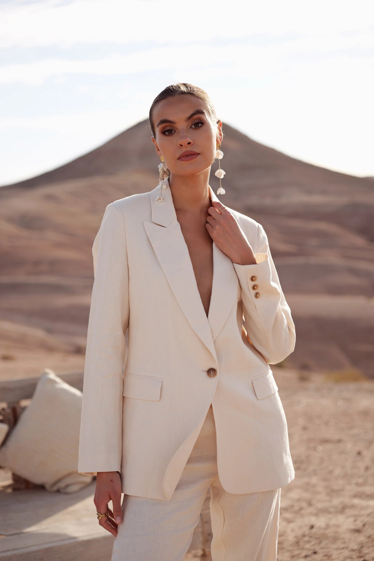 [Linen] Ensemble 2 pièces veste et pantalon en lin qualité supérieure