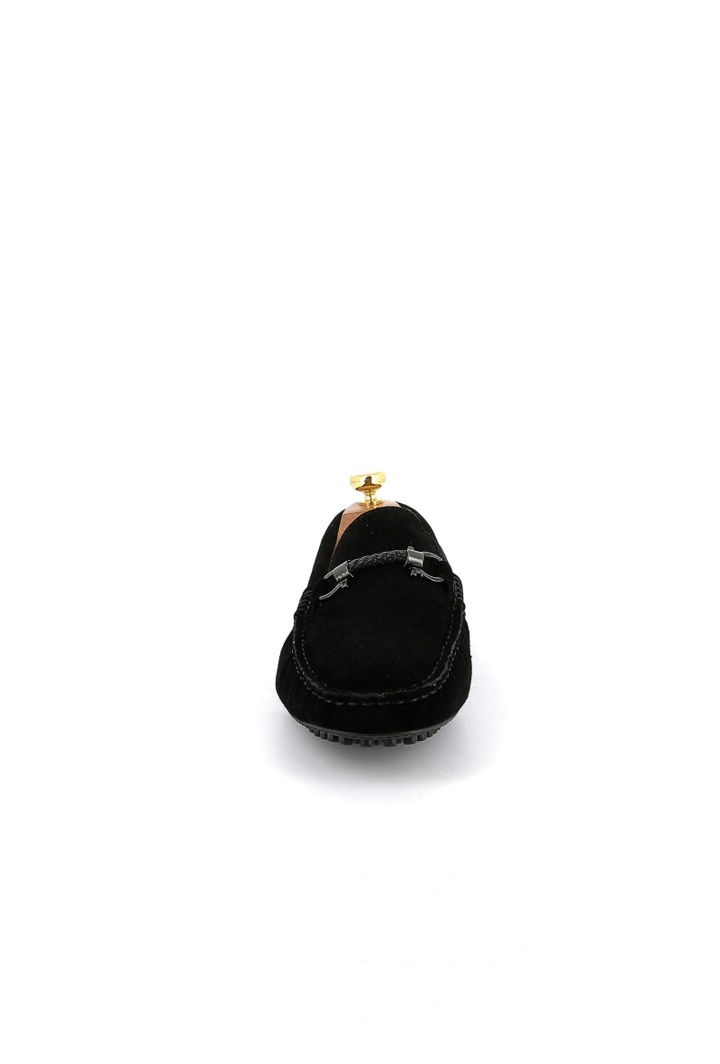 Mocassin en cuir nubuck avec accessoire cordon