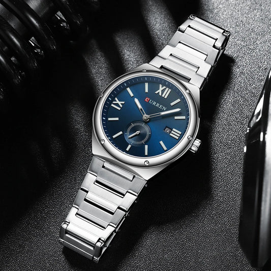 montre tendance homme Curren avec bracelet en acier water resistant avec date