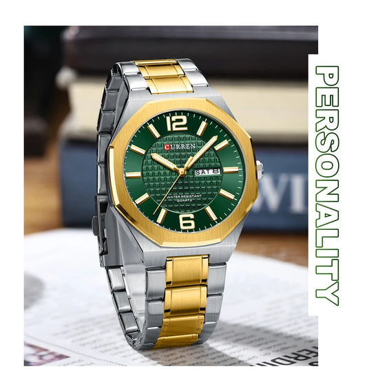 montre tendance homme Curren avec bracelet en acier water resistant avec date