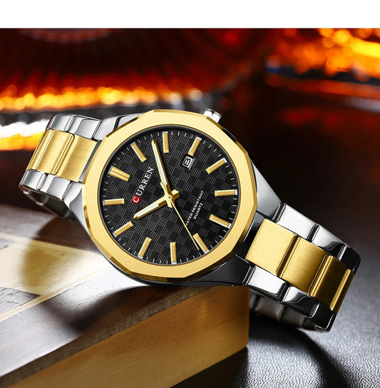 montre tendance homme Curren avec bracelet en acier water resistant avec date