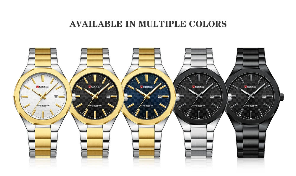 montre tendance homme Curren avec bracelet en acier water resistant avec date