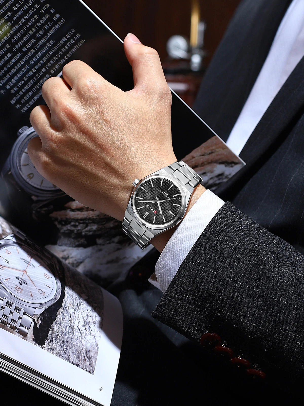 montre tendance homme Curren avec bracelet en acier water resistant