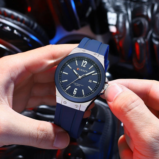 montre tendance homme Curren avec bracelet en silicone water resistant