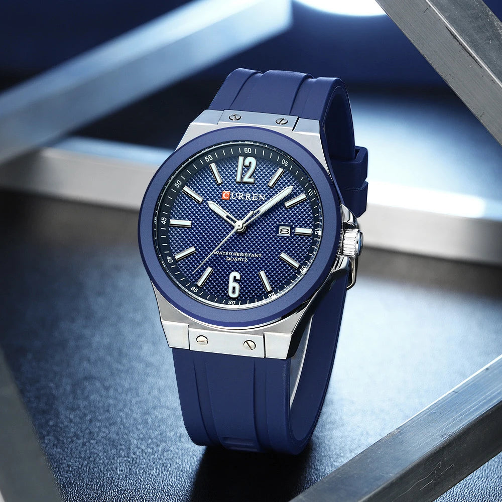montre tendance homme Curren avec bracelet en silicone water resistant