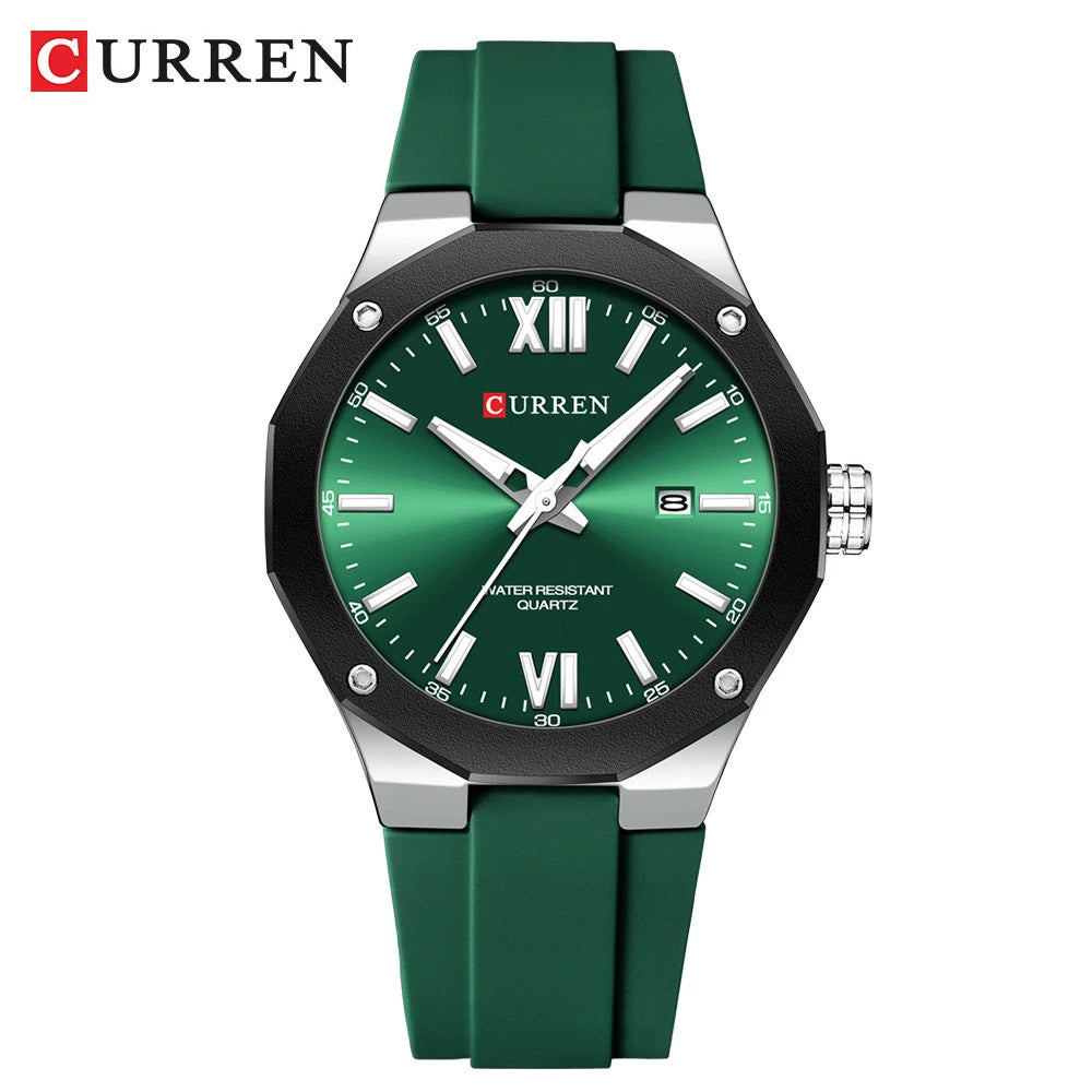 montre tendance homme Curren avec bracelet en silicone water resistant