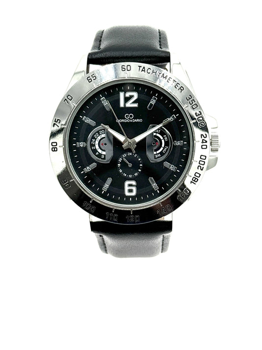 Montre tendance homme G&D bracelet simili cuir