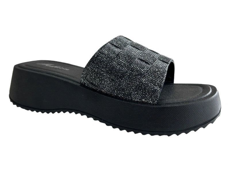 Mule femme à talon compensé