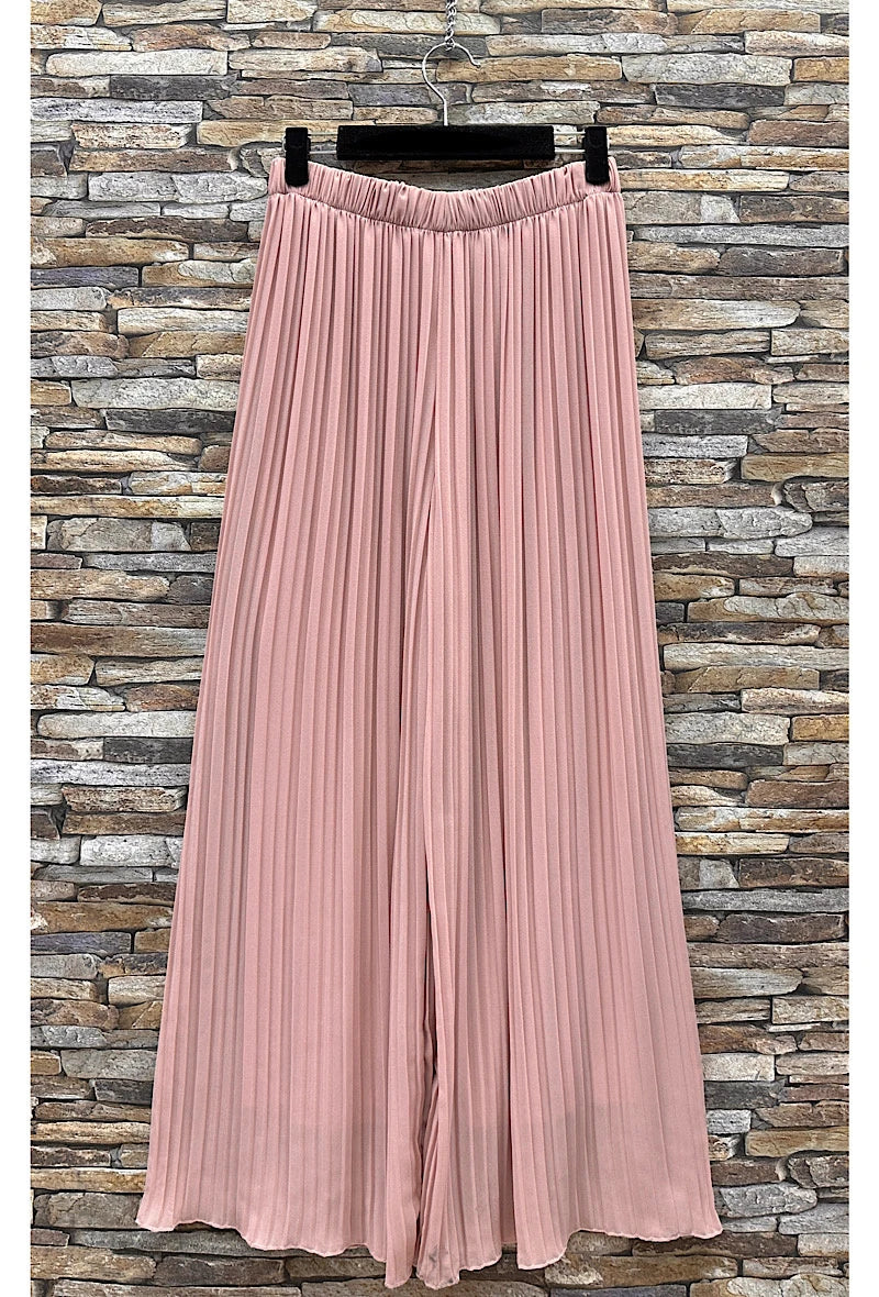Pantalon ALMA plissée très fluide, imprimé avec doublure LONGUE en viscose.