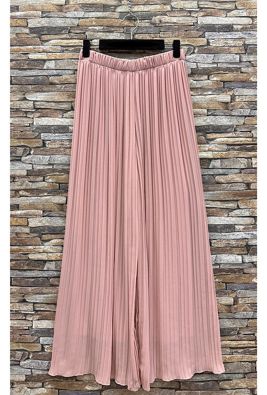 Pantalon ALMA plissée très fluide, imprimé avec doublure LONGUE en viscose.