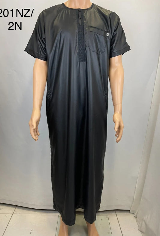 Qamis manche courte satinée