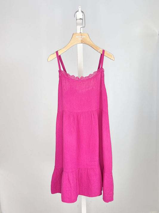 Robe en gaze de coton avec bretelles ajustables pour fille