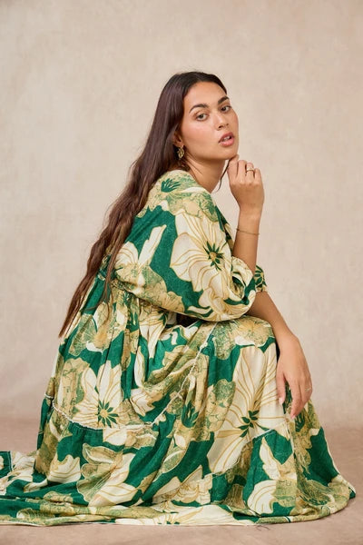 Robe longue bohème en soie