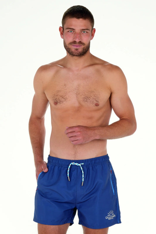 Short de bain bicolore poche zip