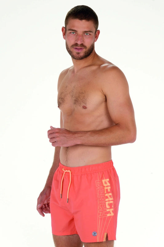 Short de bain uni print coté