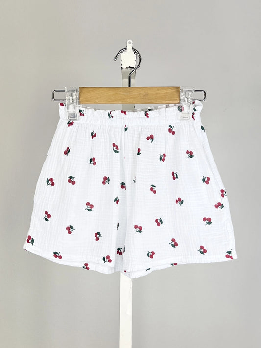 Short en gaze de coton imprimé pour fille