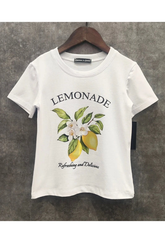 T-shirt fille avec impression LEMONADE