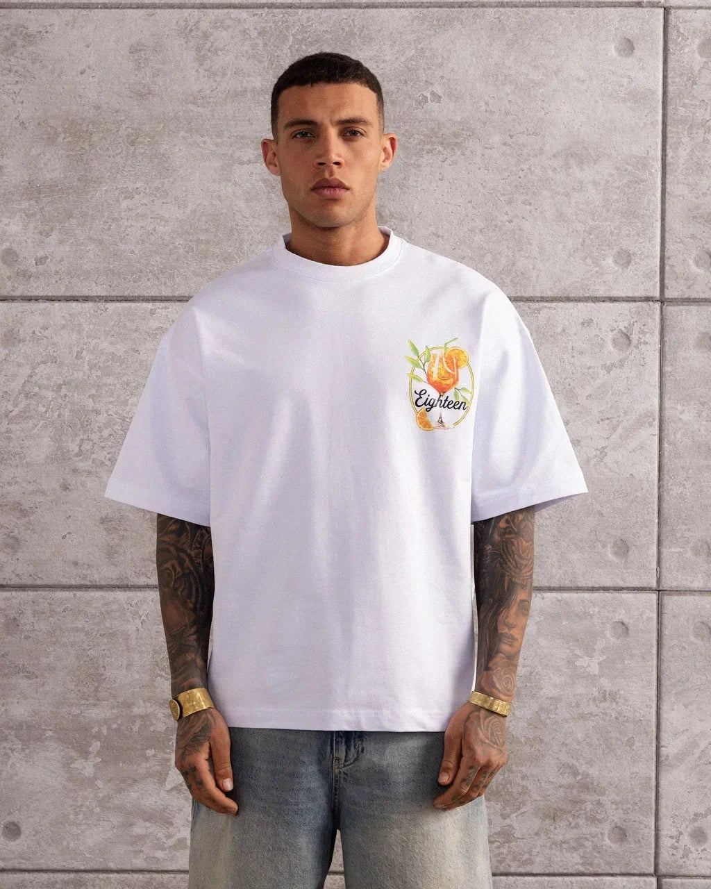 T-SHIRT HOMME OVERSIZE BRODERIE 280 GSM