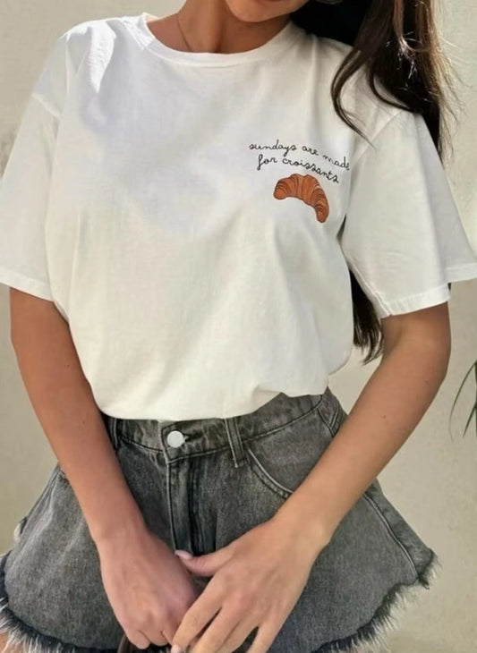 T-shirt large imprimée en coton