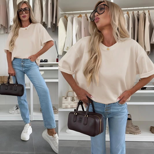 Top oversize à manches courtes